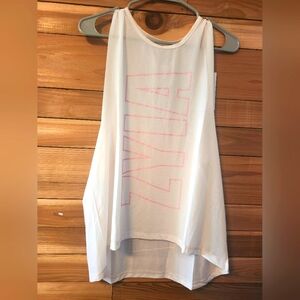 Zyia White Tank Top with Pink Logo Size XXL